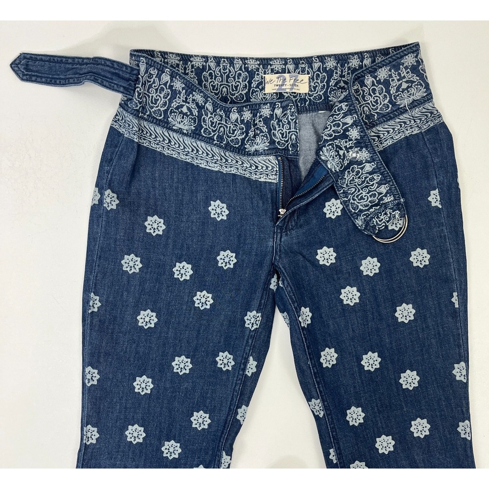 We The Free Free People Journey Flare Pants 27 Bandana Print Boho Festival - Picture 4 of 16